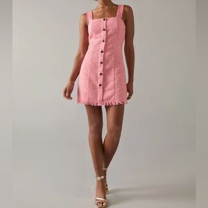 NWT MiAmi Nikki Tweed Shift Mini Dress in Pink Size Medium